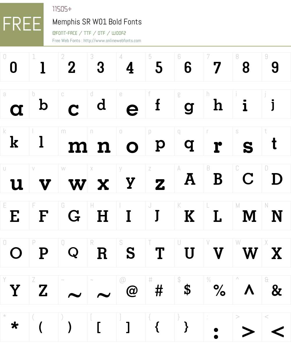 MemphisSRW01-Bold Font Screenshots