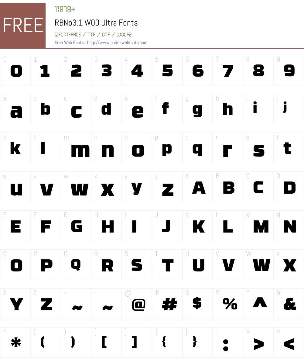 RBNo3.1W00-Ultra Font Screenshots