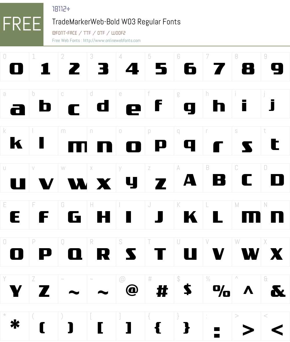 FF TradeMarker Font Screenshots