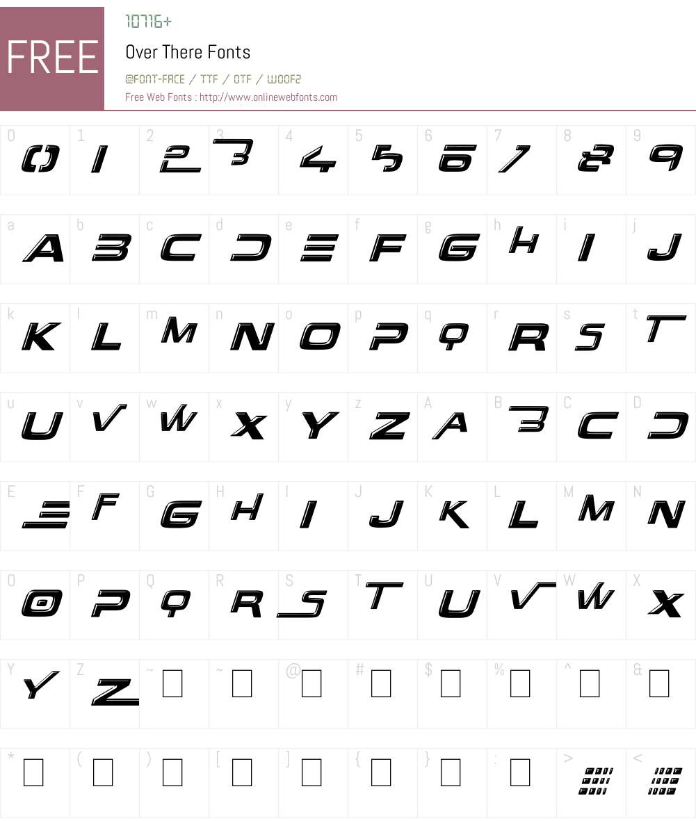 Over There Font Screenshots