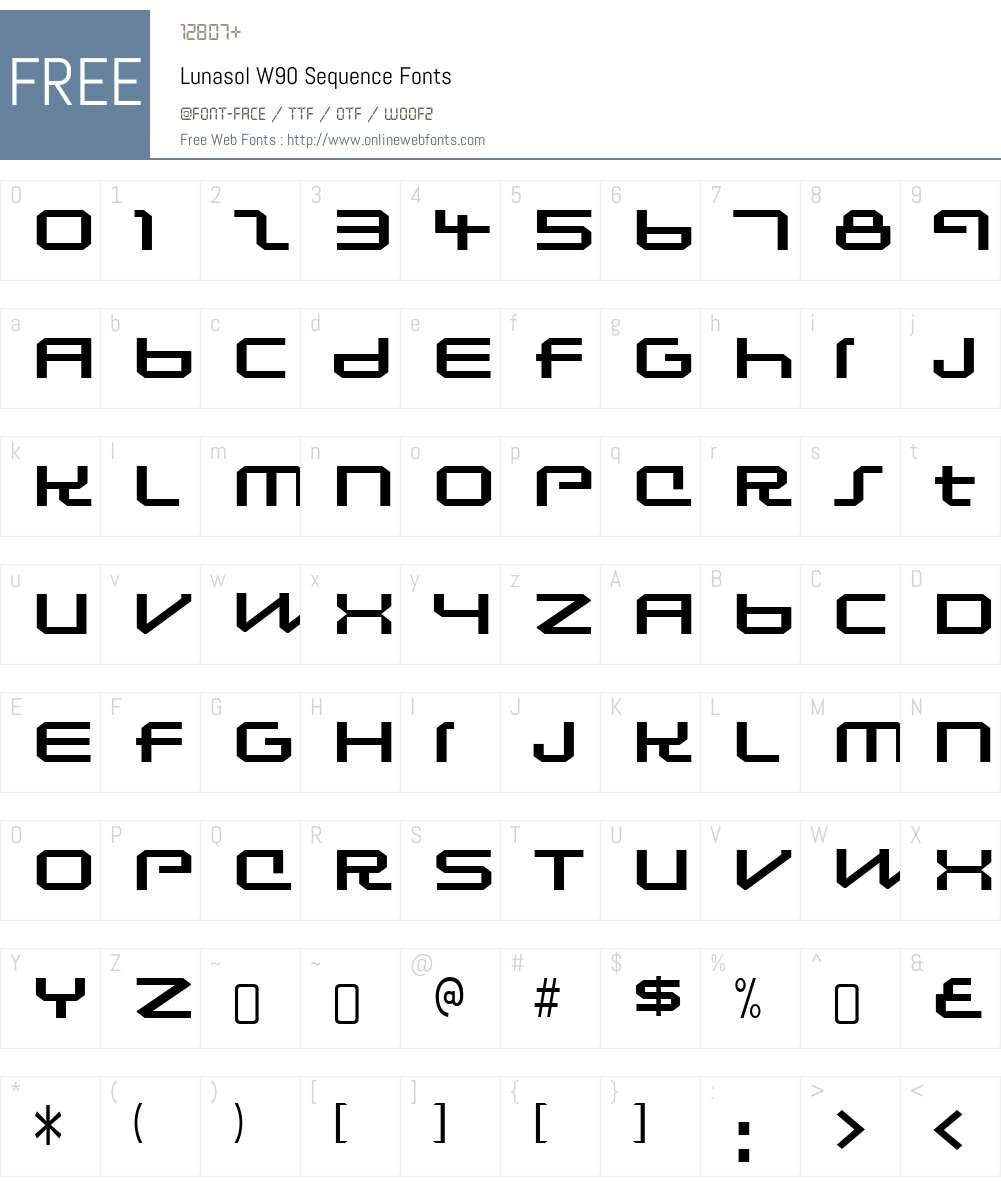 LunasolW90-Sequence Font Screenshots