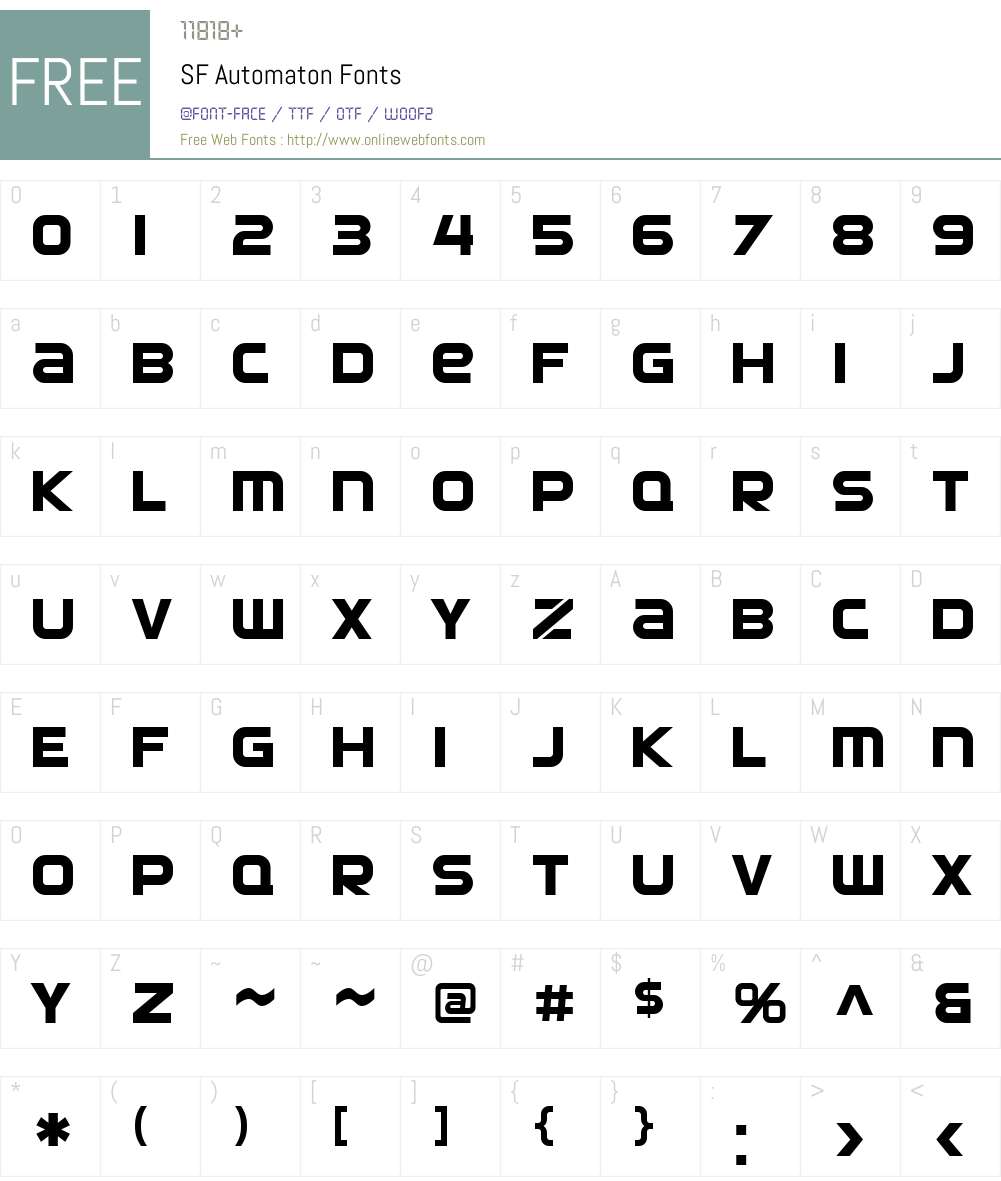 SF Automaton Font Screenshots