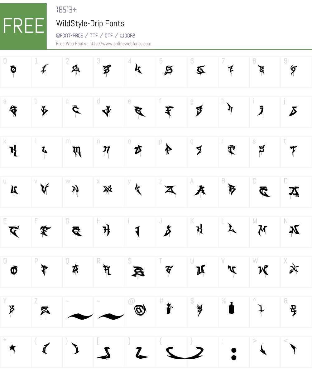WildStyle-Drip Font Screenshots