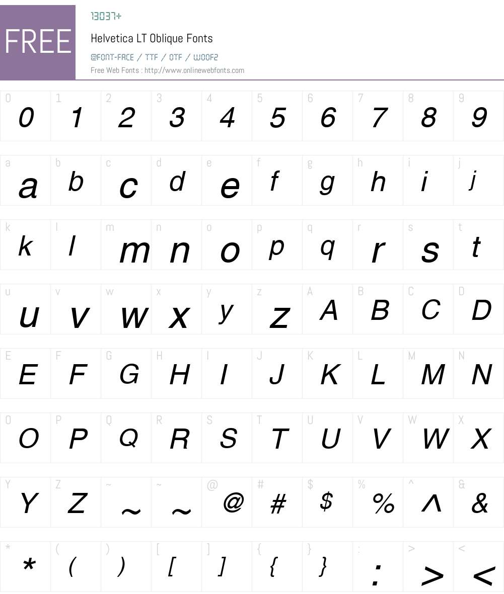 Helvetica LT Font Screenshots