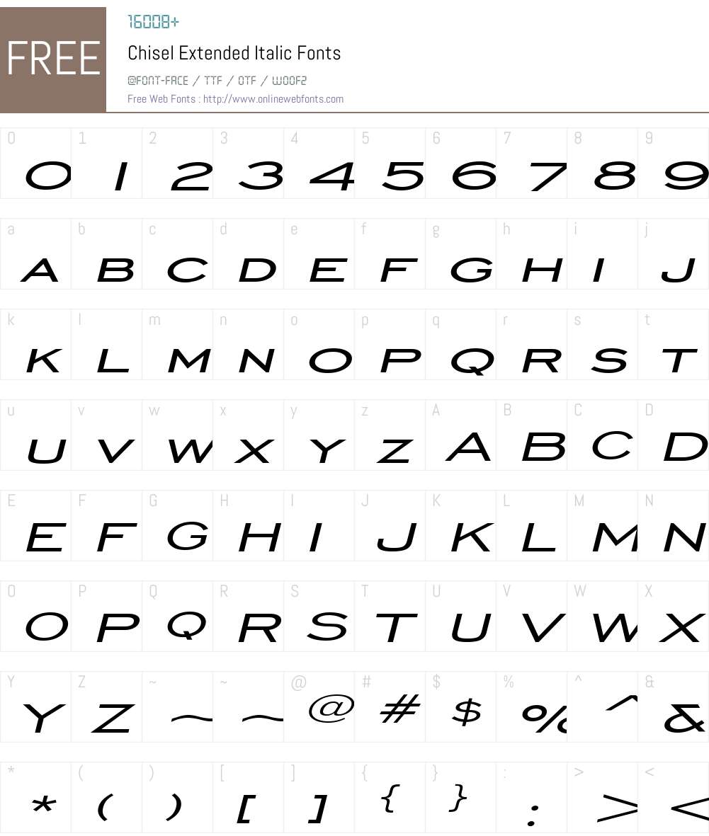 Chisel Extended Font Screenshots