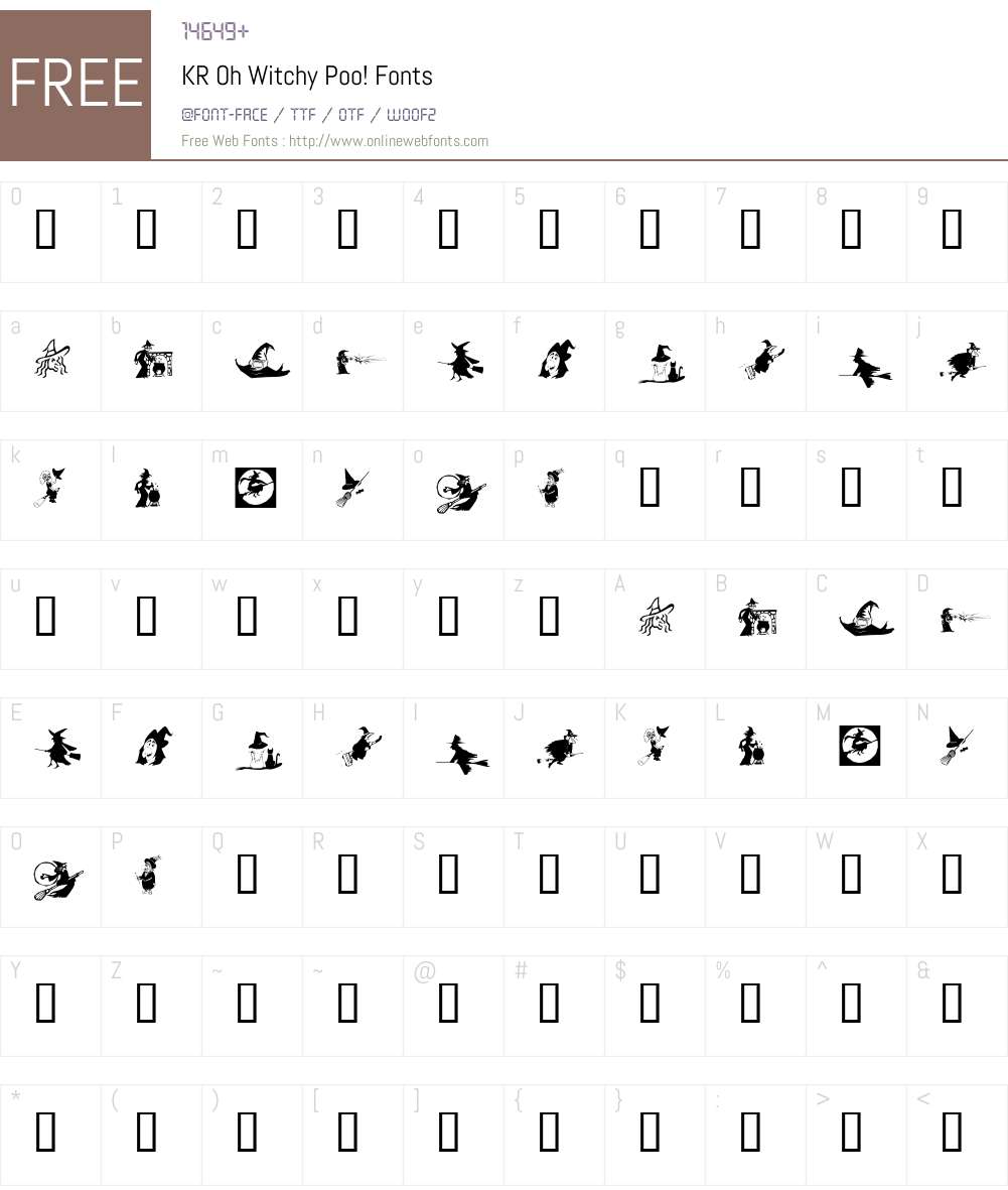 KR Oh Witchy Poo! Font Screenshots