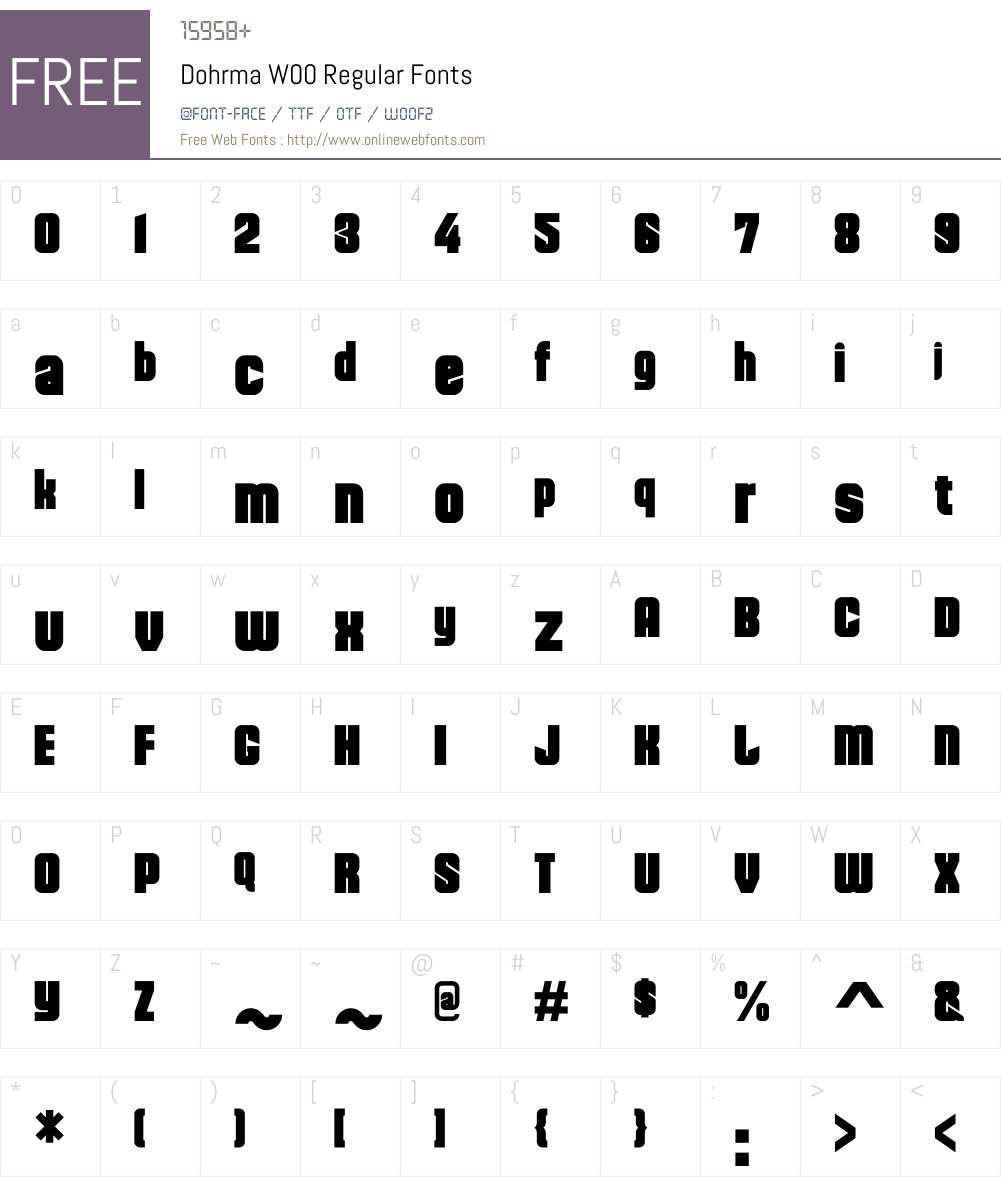 DohrmaW00-Regular Font Screenshots