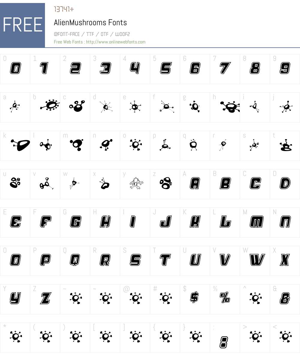 Alien Mushrooms Font Screenshots