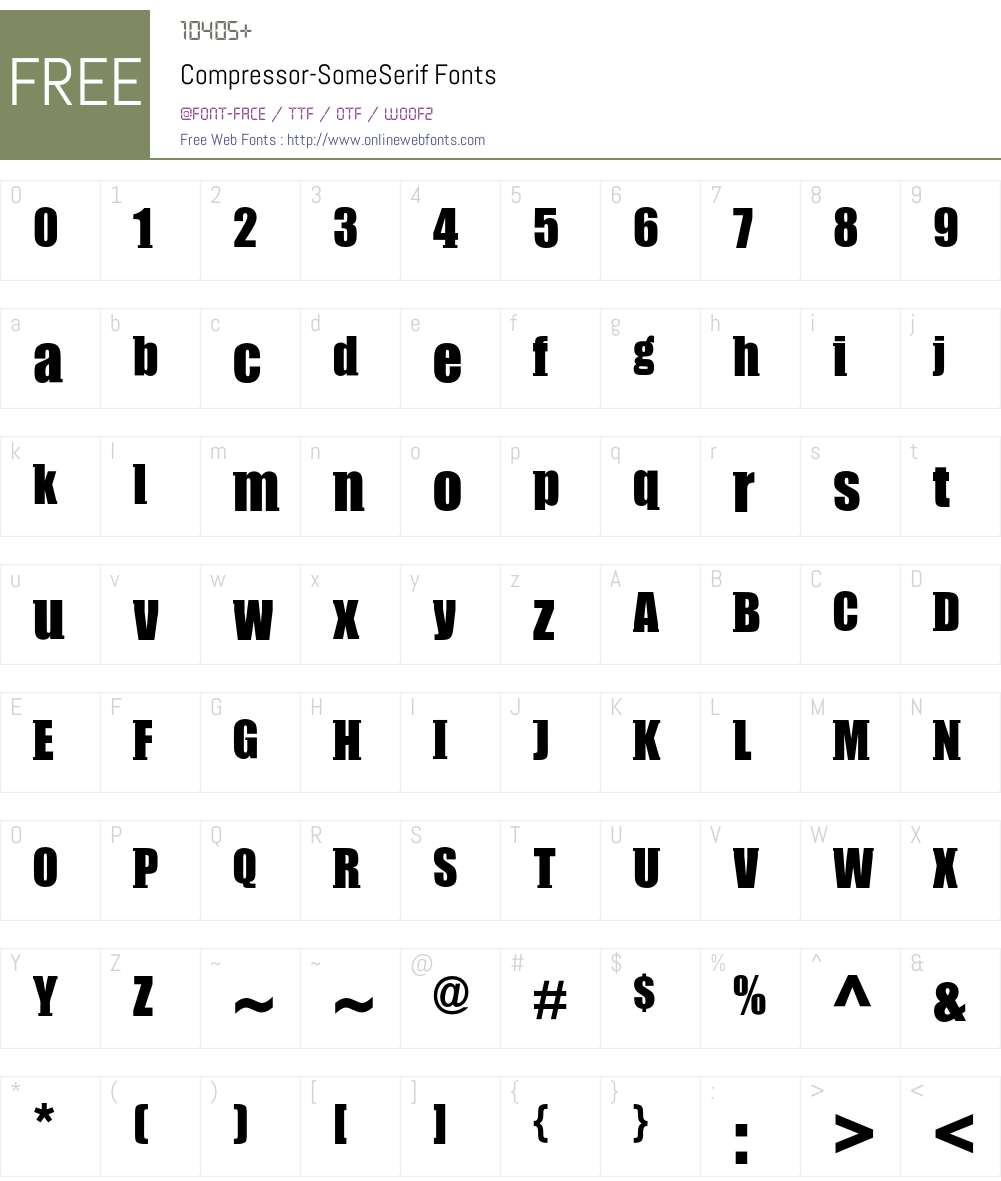 Compressor Font Screenshots