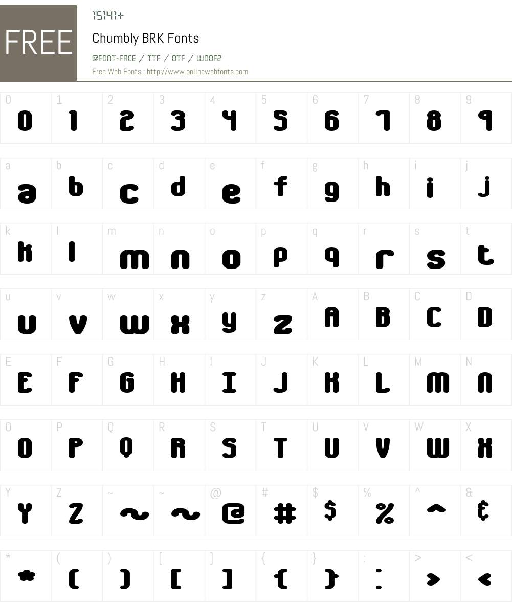 Chumbly BRK Font Screenshots