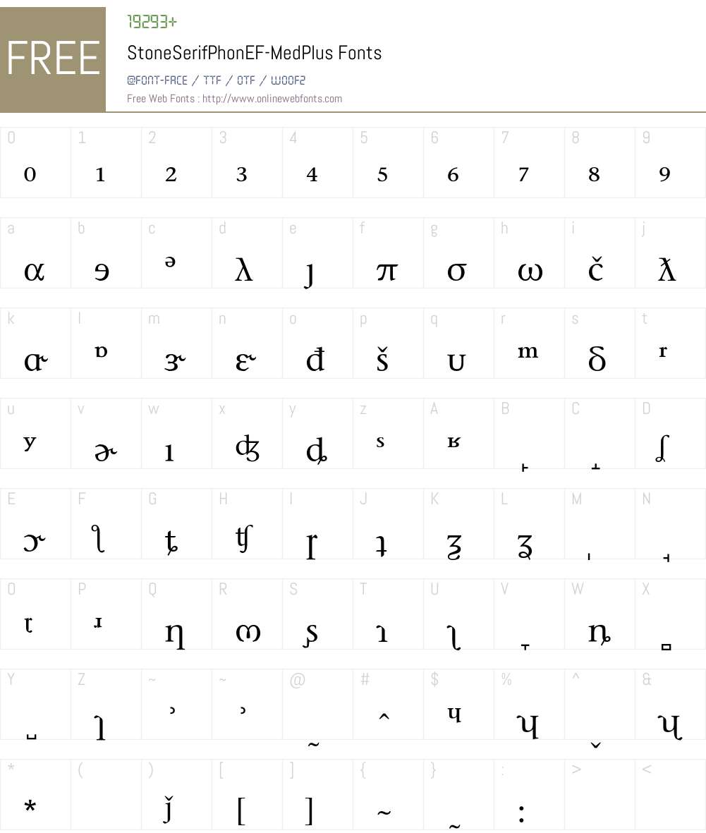 StoneSerifPhonEF Font Screenshots