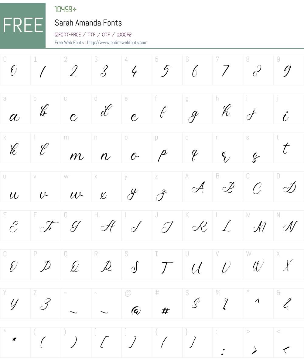 Sarah Amanda Font Screenshots