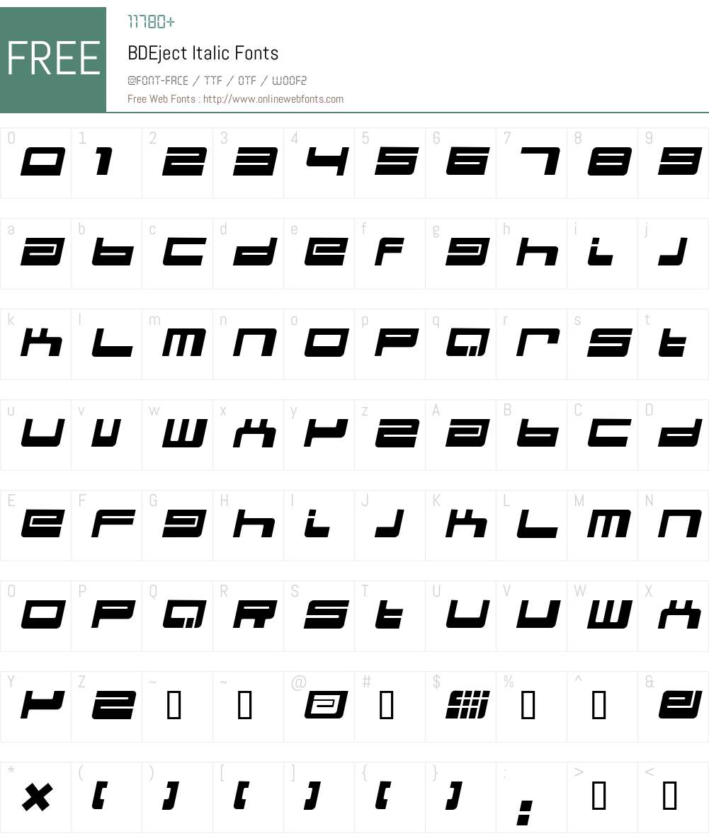 BDEject Font Screenshots