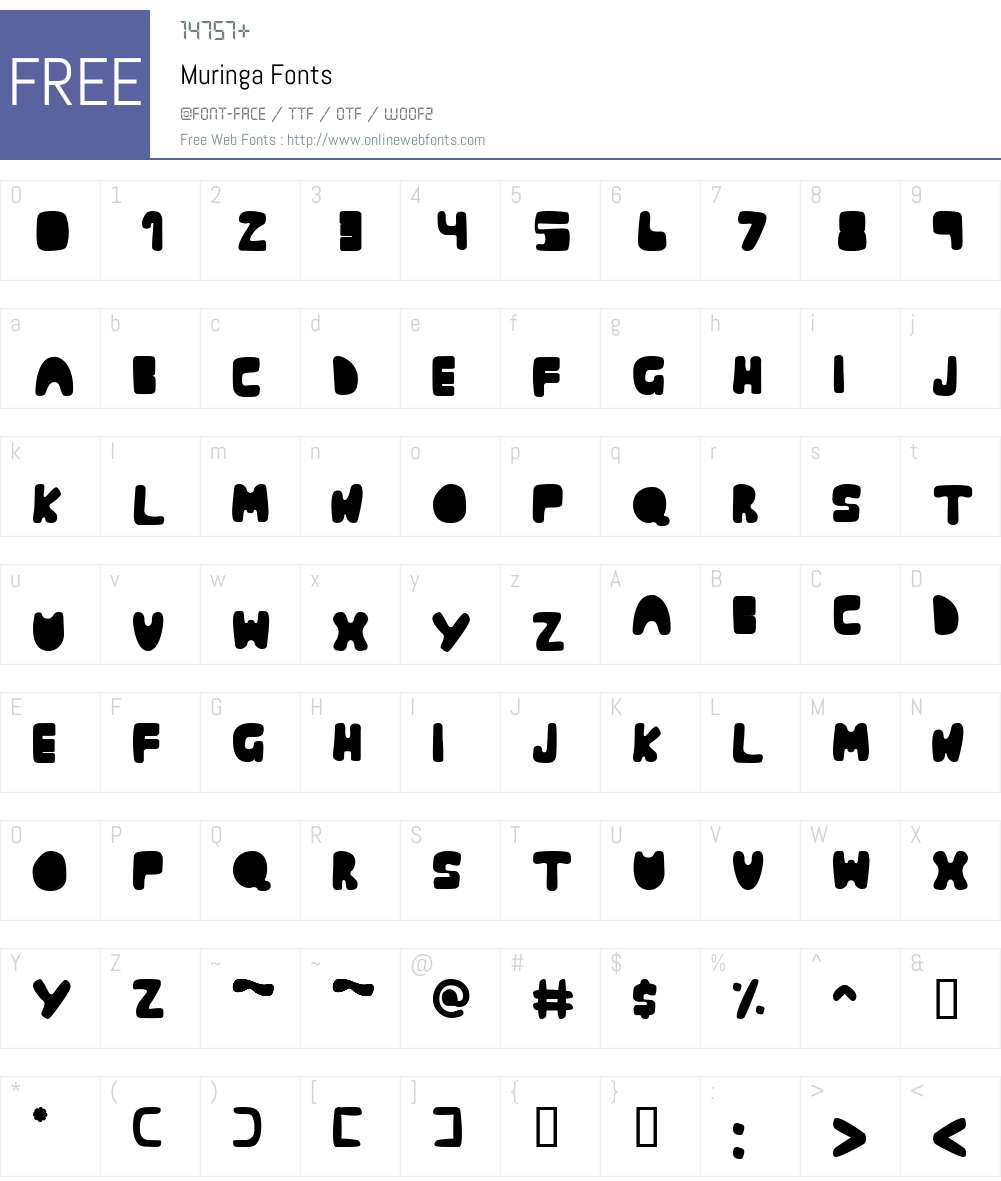 Muringa Font Screenshots