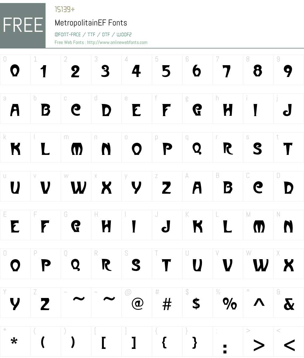 MetropolitainEF Font Screenshots