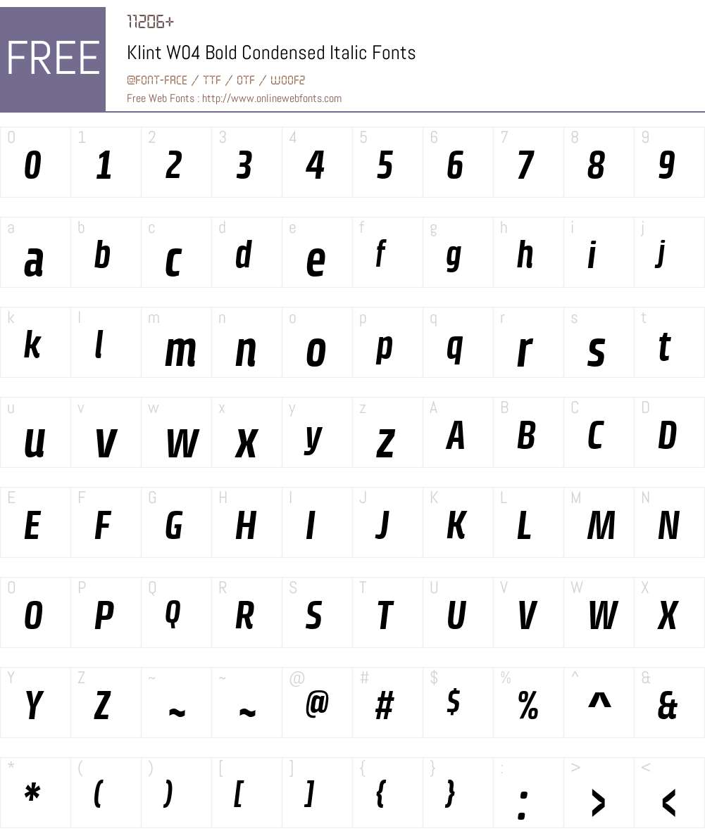 Klint Font Screenshots