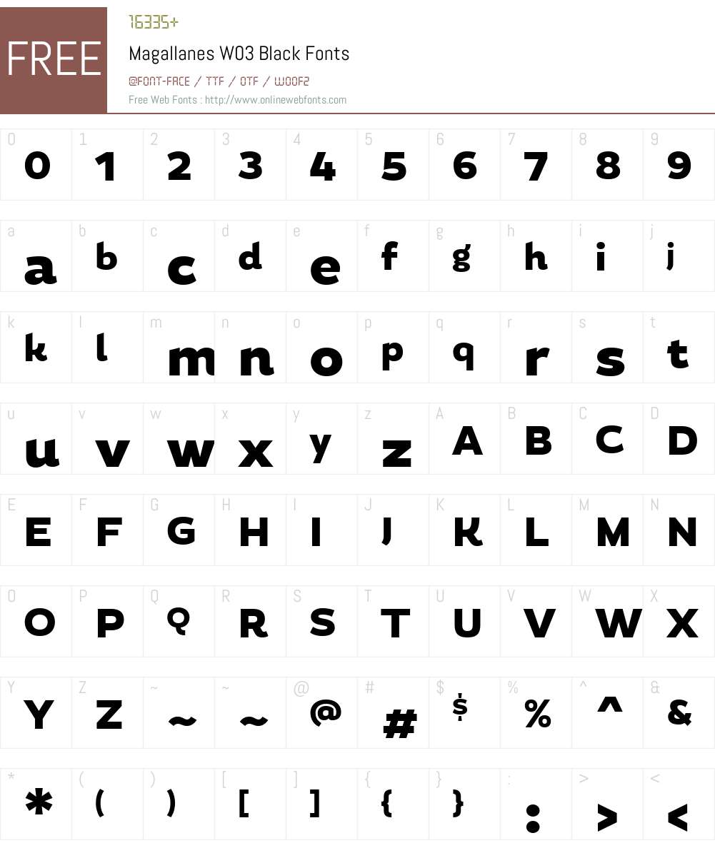 MagallanesW03-Black Font Screenshots