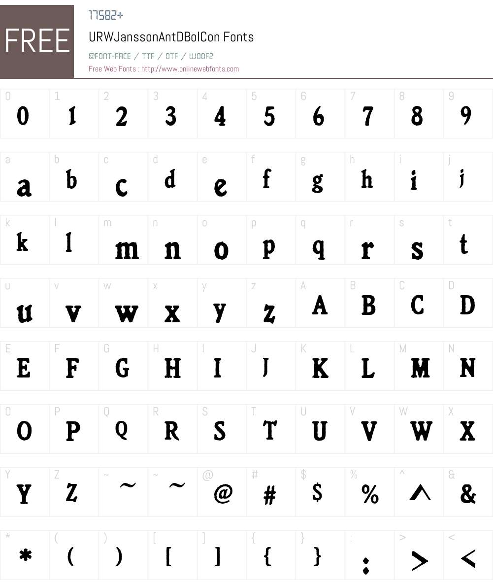 URWJanssonAntDBolCon Font Screenshots