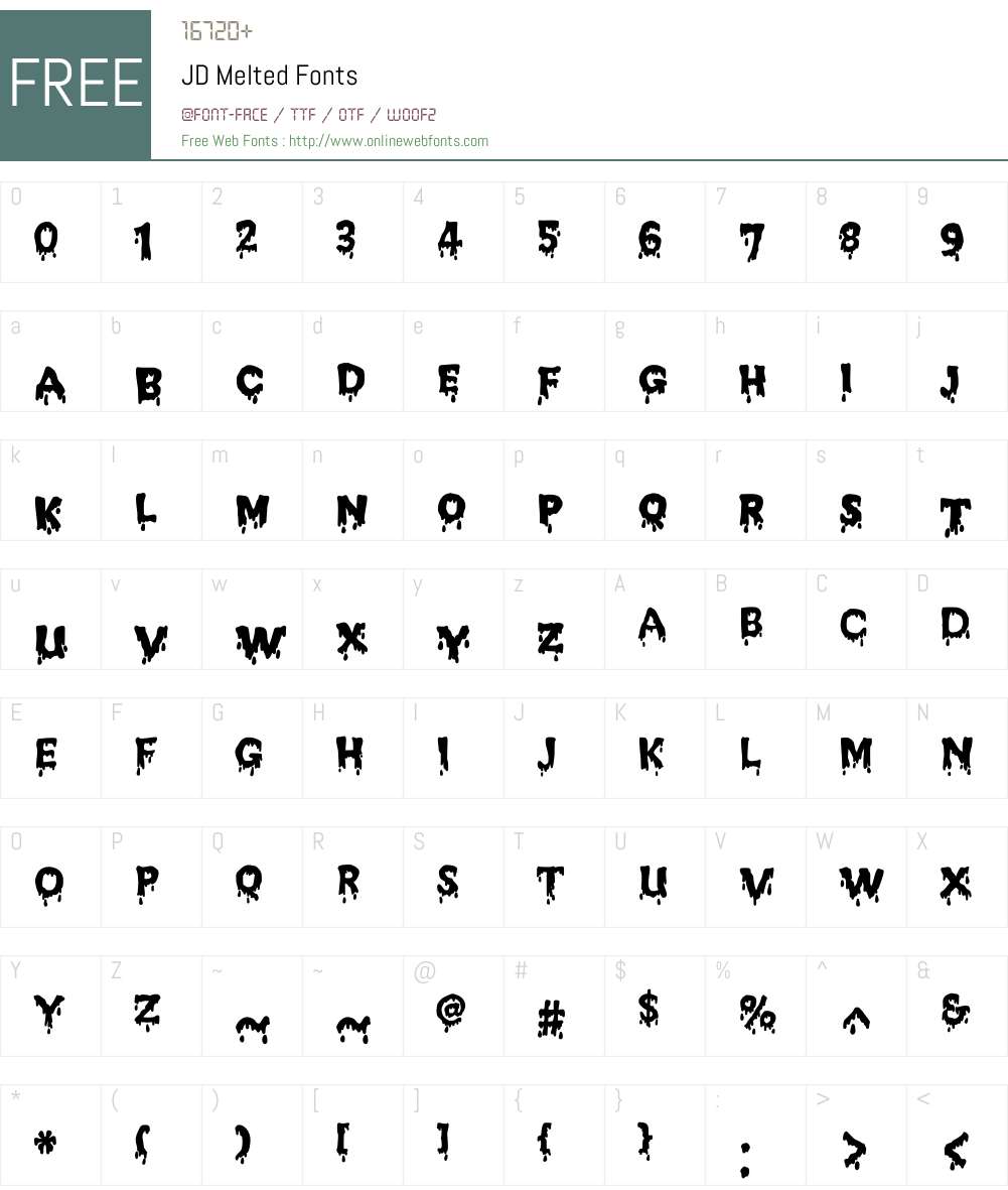 JD Melted Font Screenshots
