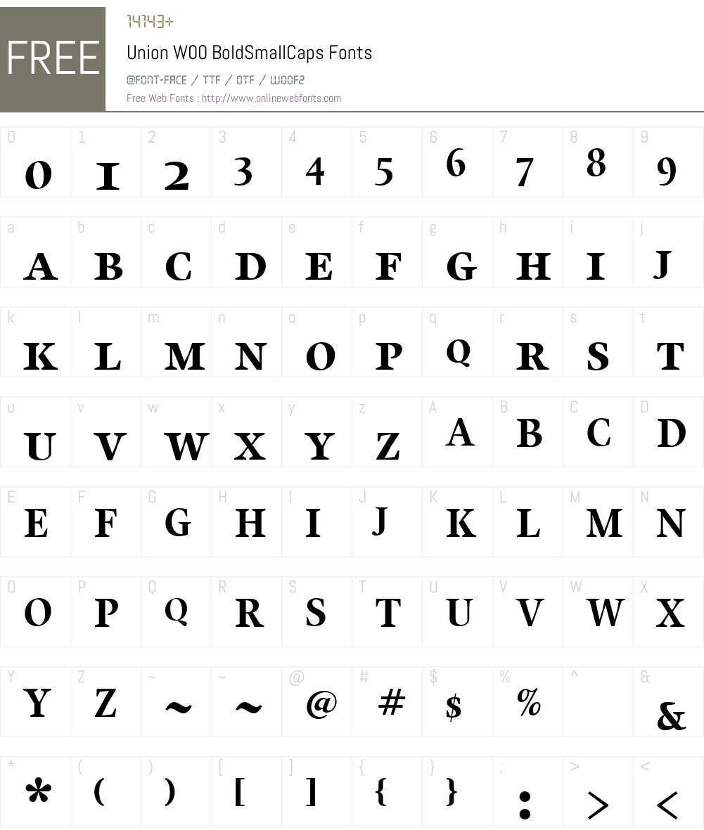 Union Font Screenshots