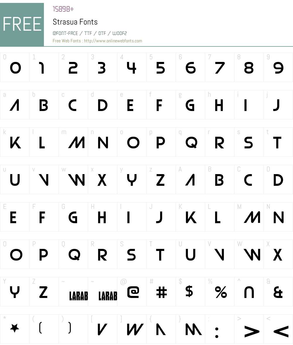 Strasua Font Screenshots