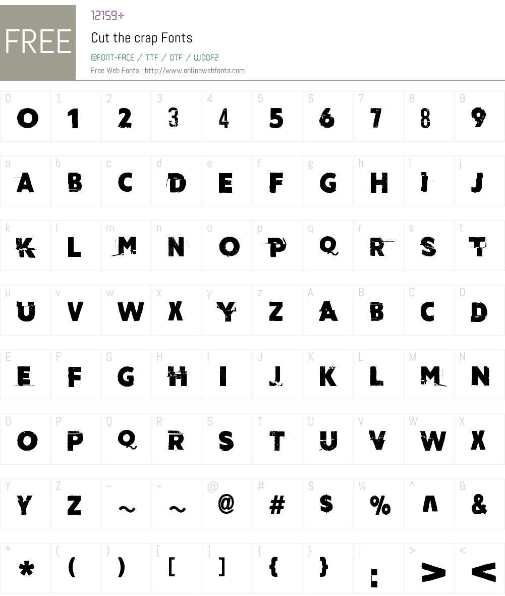 Cut the crap Font Screenshots
