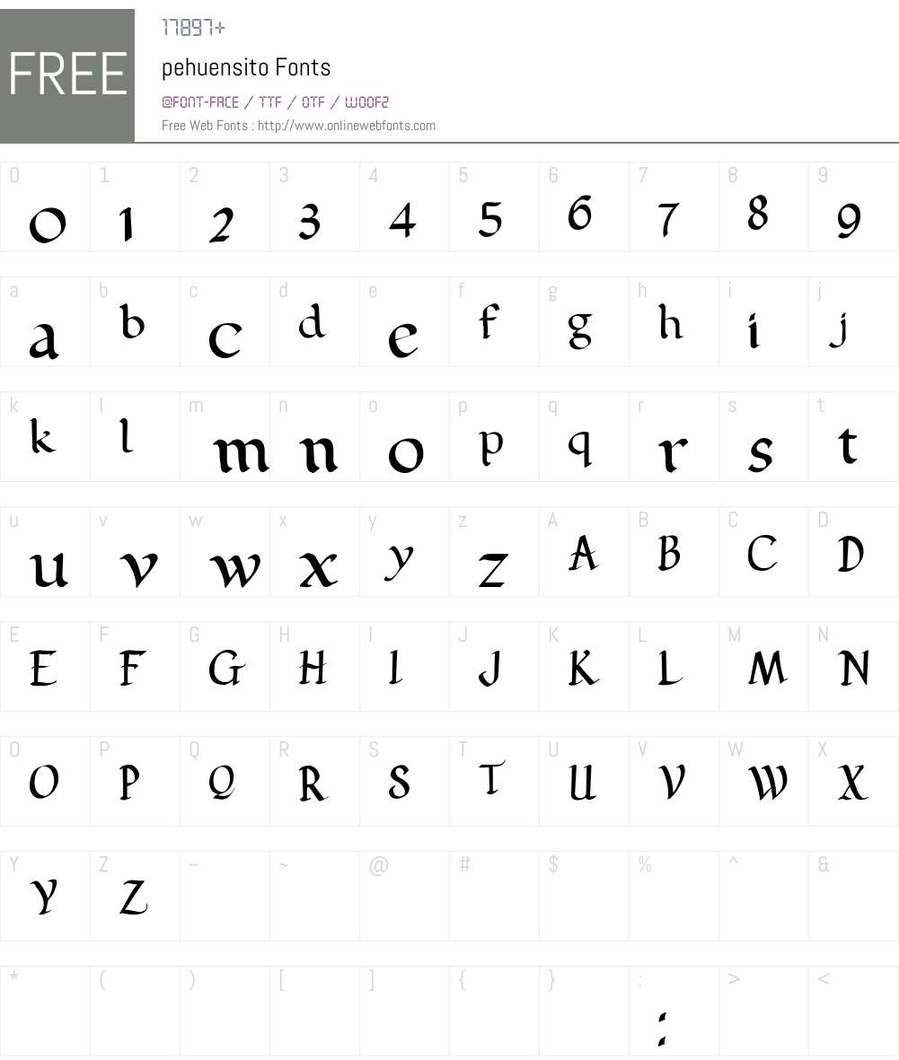 pehuensito Font Screenshots