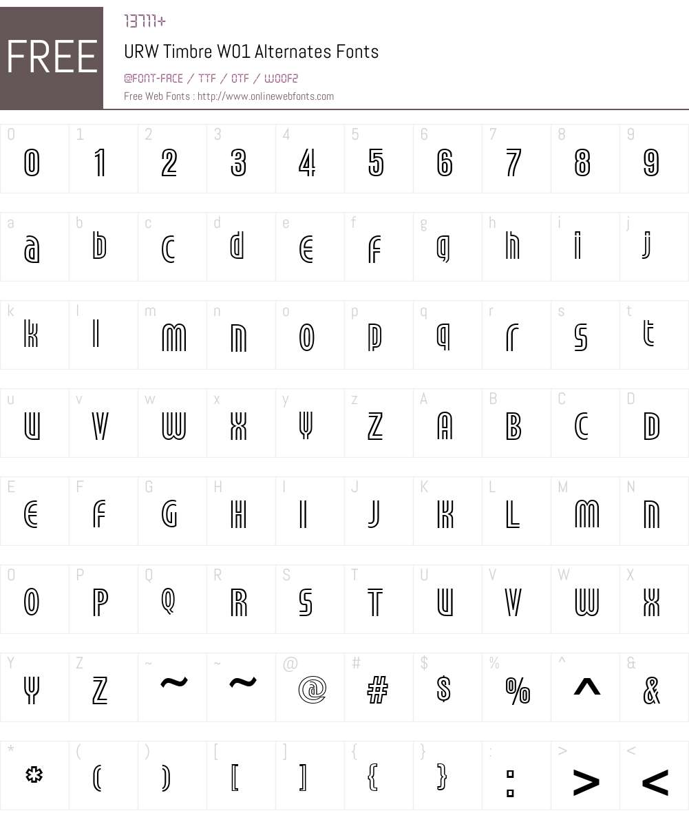 URWTimbreW01-Alternates Font Screenshots