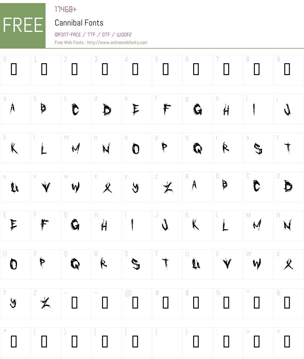 Cannibal Font Screenshots