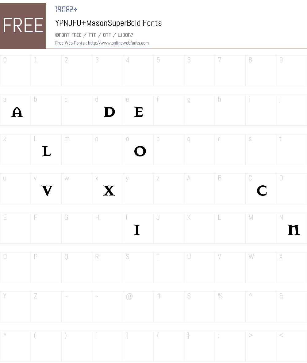 YPNJFU+MasonSuperBold Font Screenshots