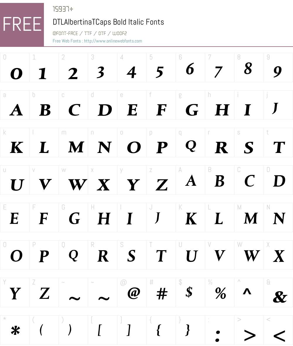 DTLAlbertinaTCaps Font Screenshots
