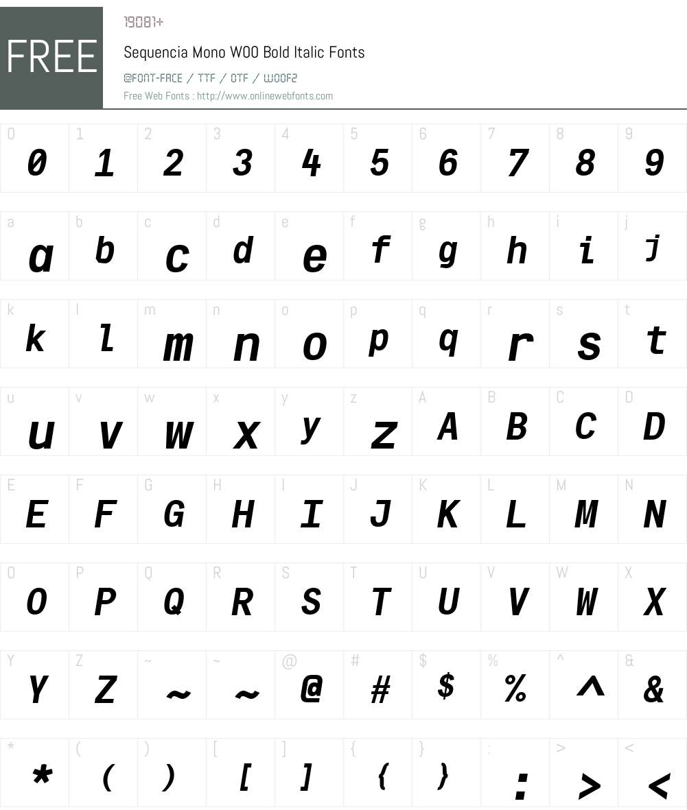 Sequencia Mono Font Screenshots