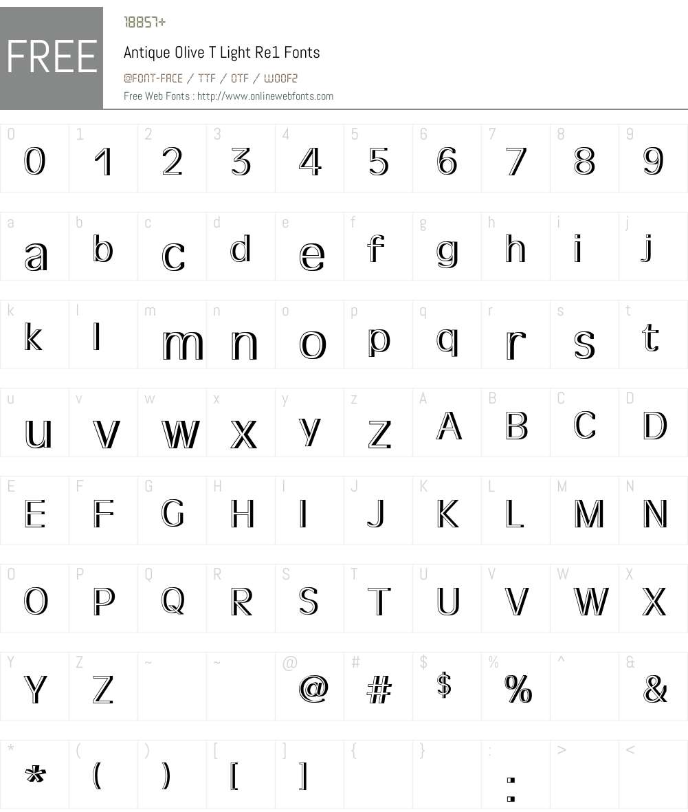 Antique Olive T Re1 Font Screenshots