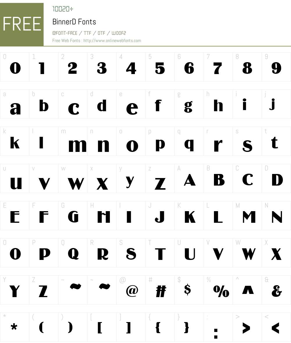 BinnerD Font Screenshots