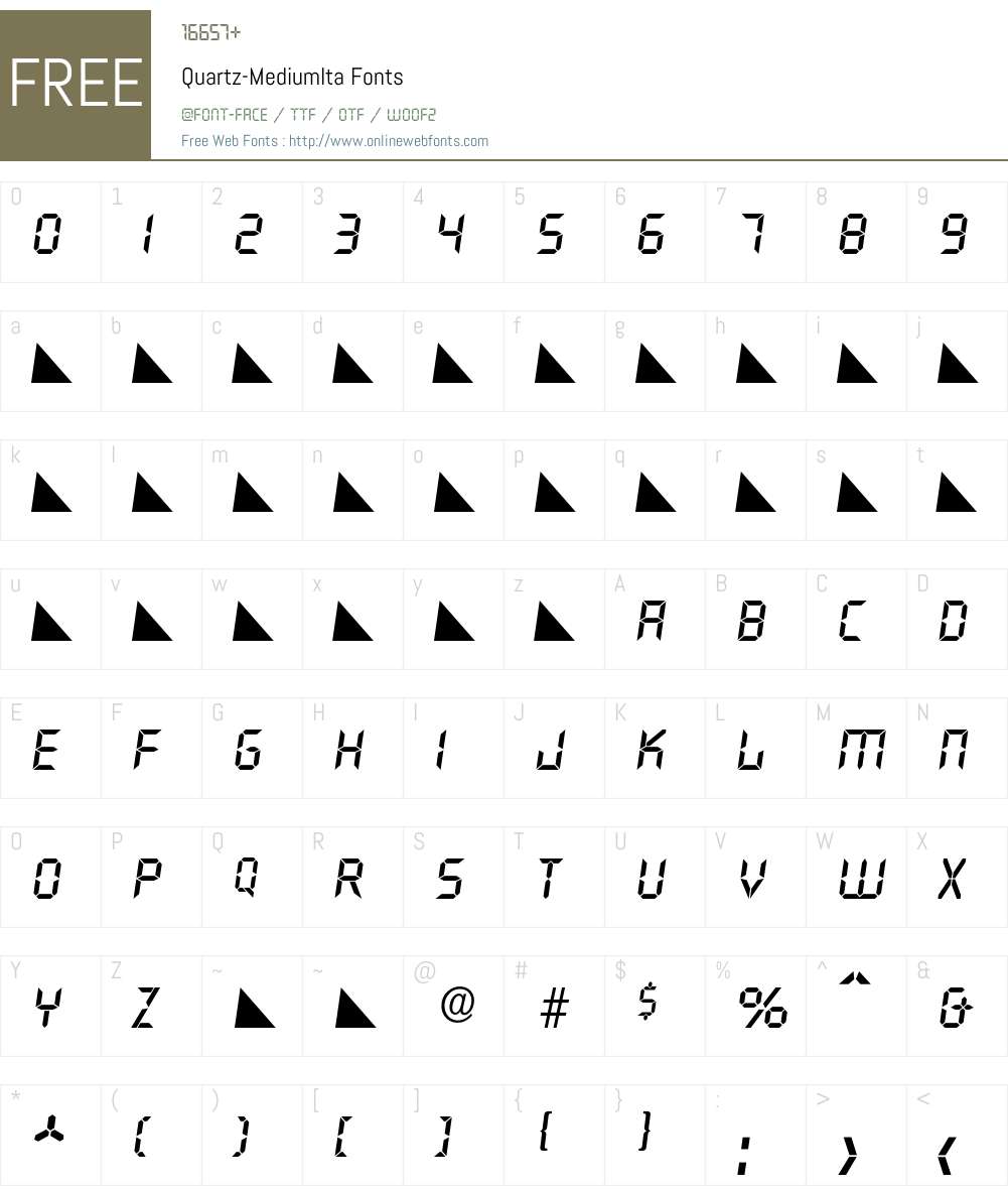 Quartz-MediumIta Font Screenshots