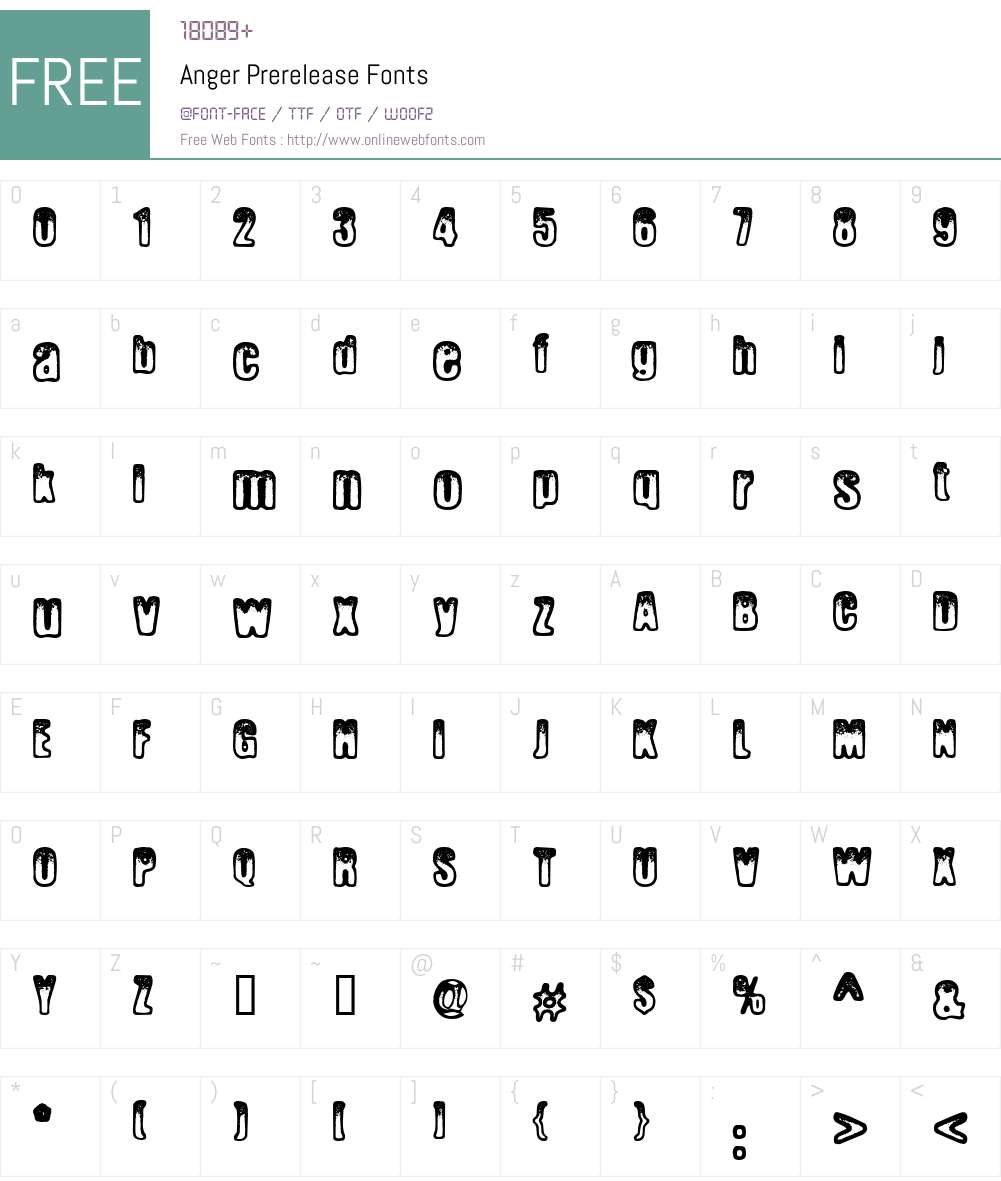 Anger Font Screenshots