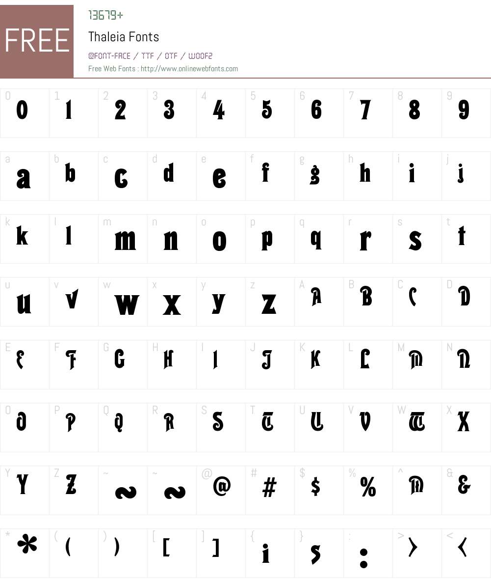 Thaleia Font Screenshots