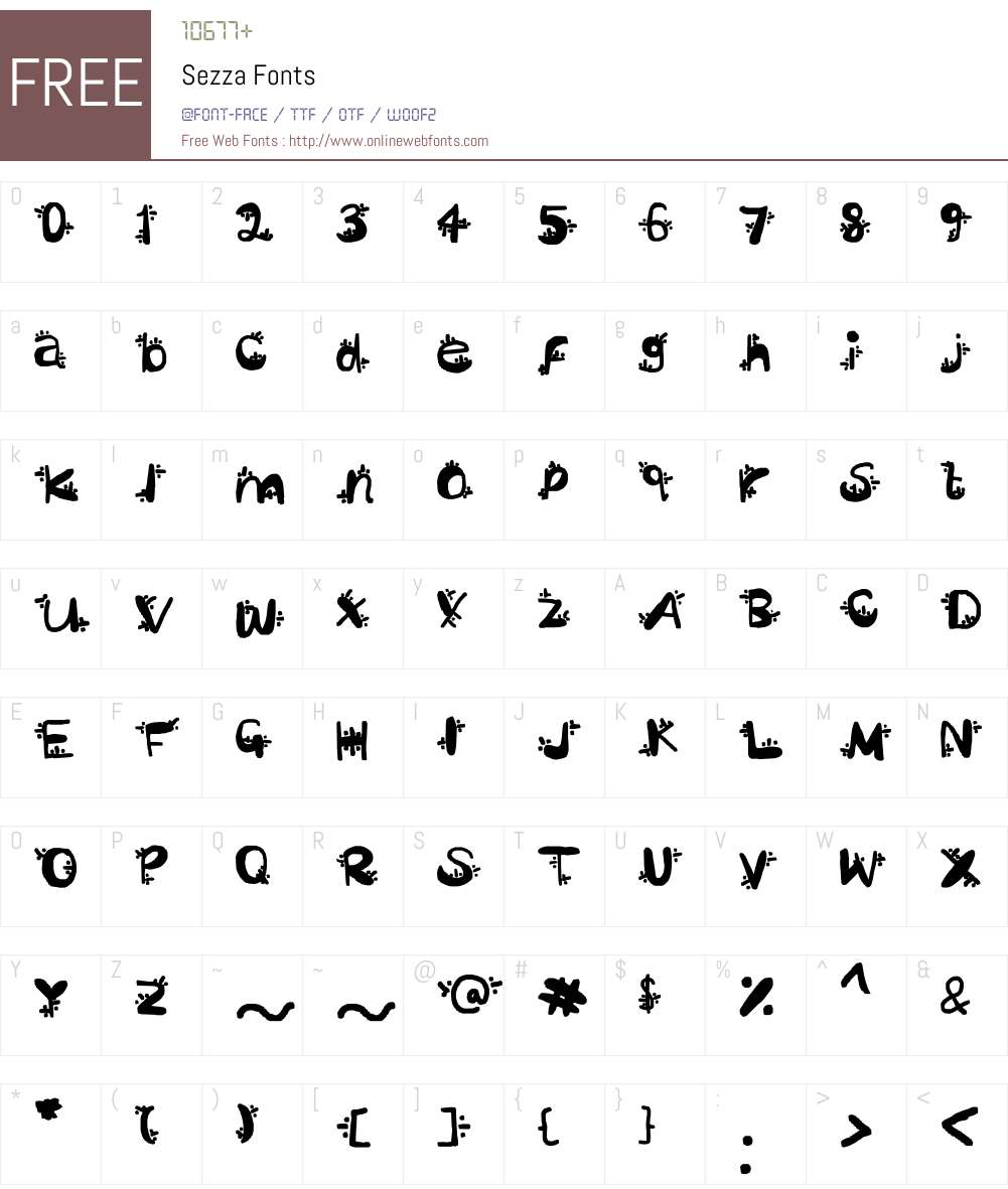 Sezza Font Screenshots