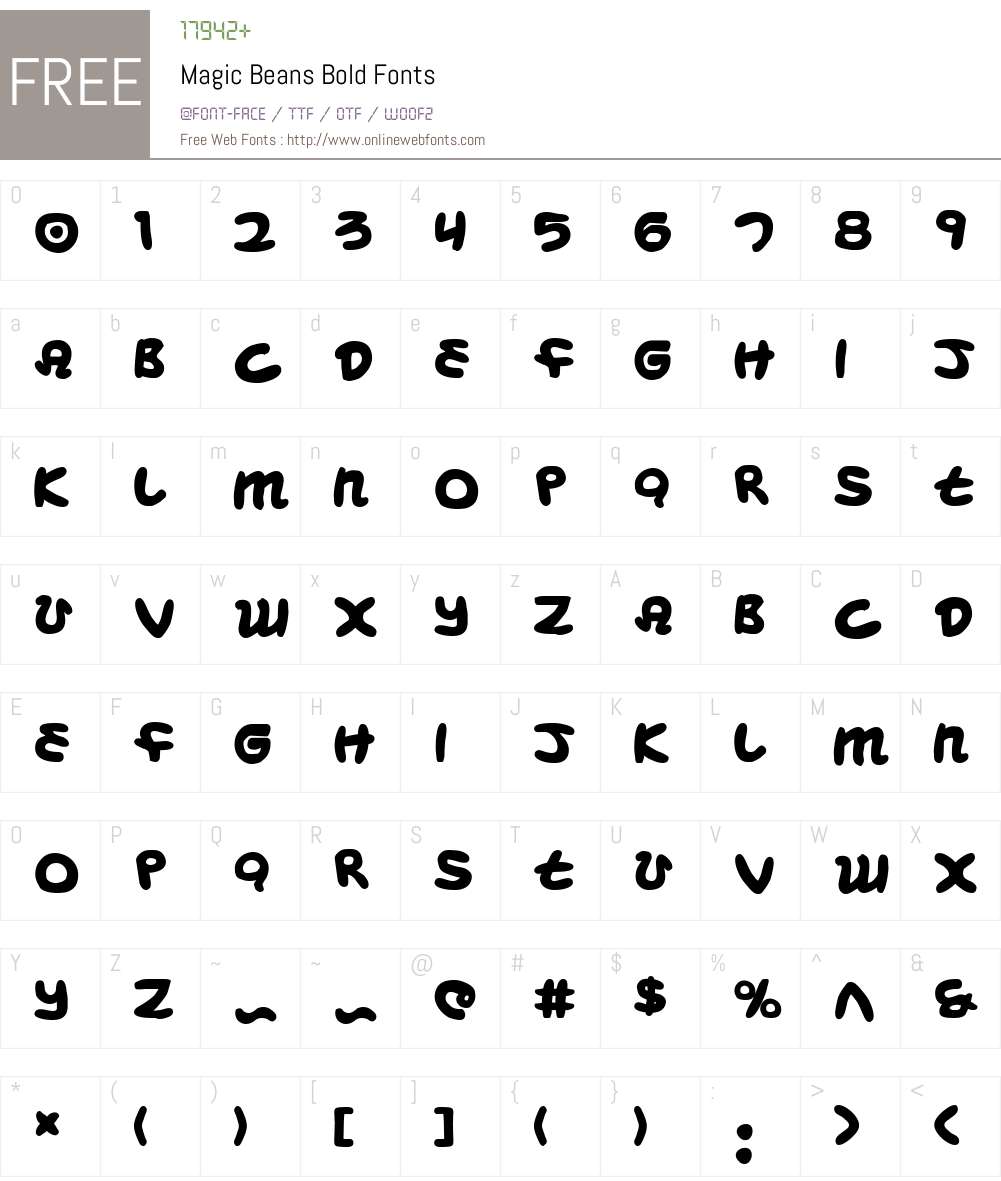 Magic Beans Bold Font Screenshots