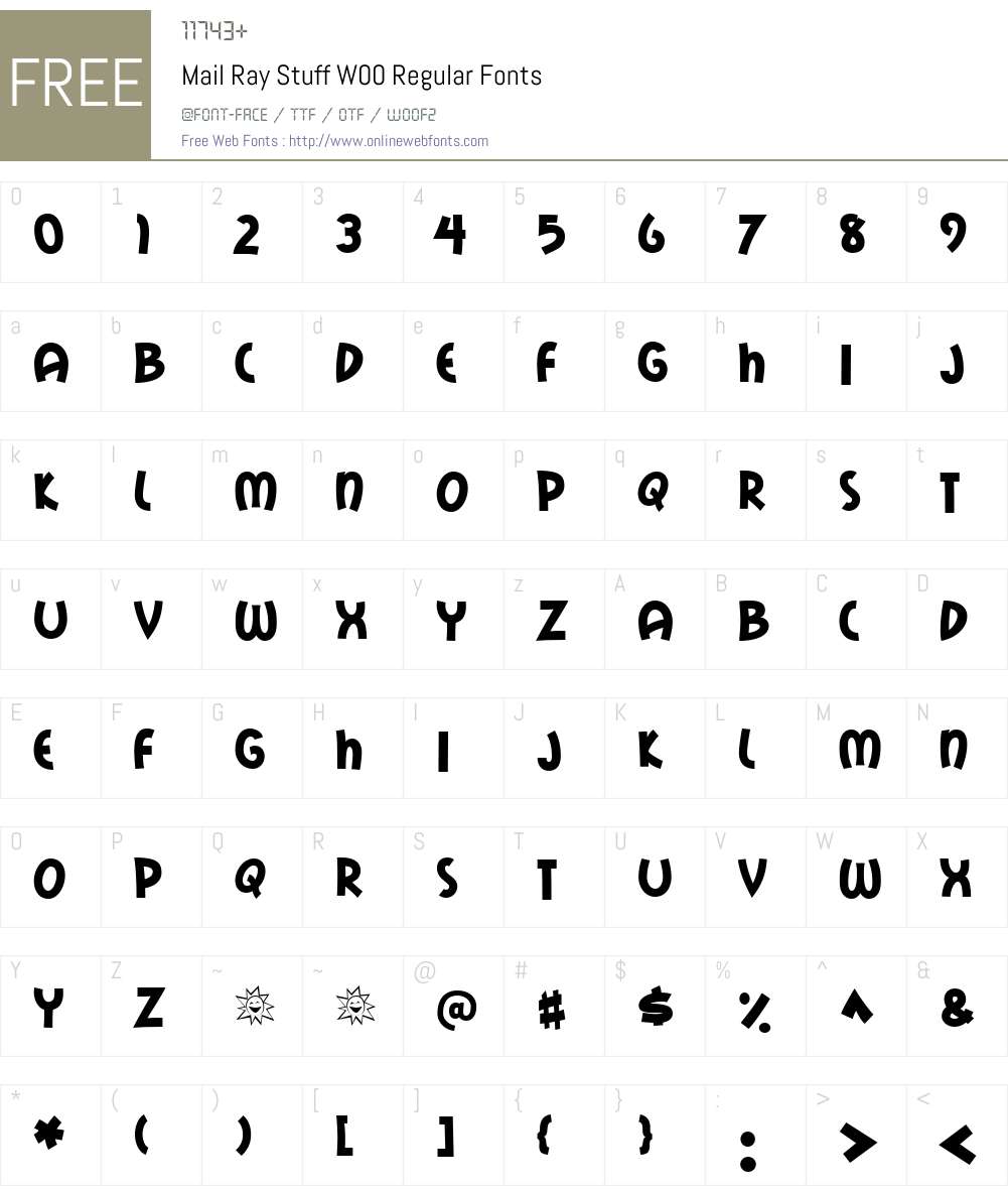 MailRayStuffW00-Regular Font Screenshots