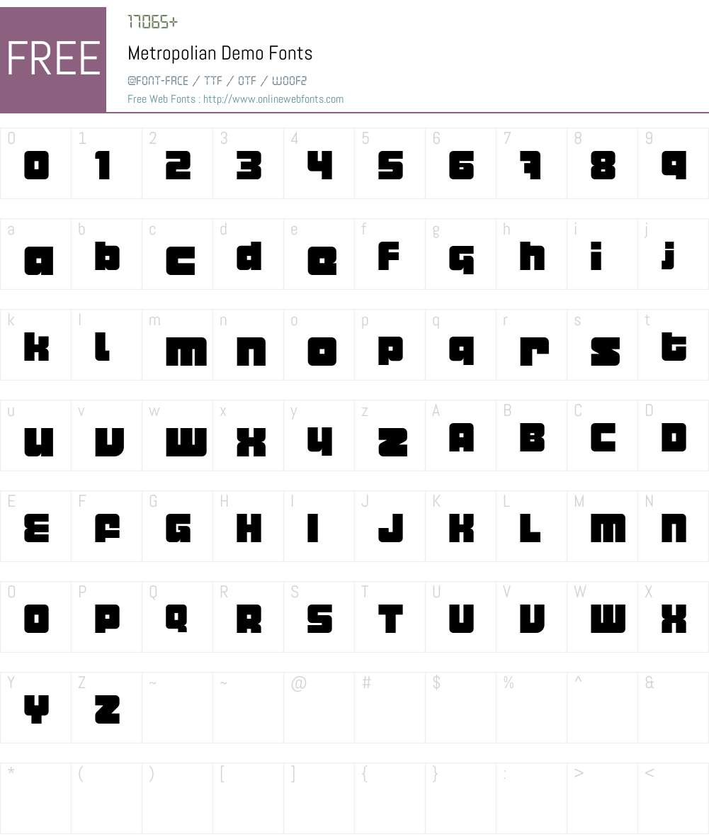 Metropolian Demo Font Screenshots
