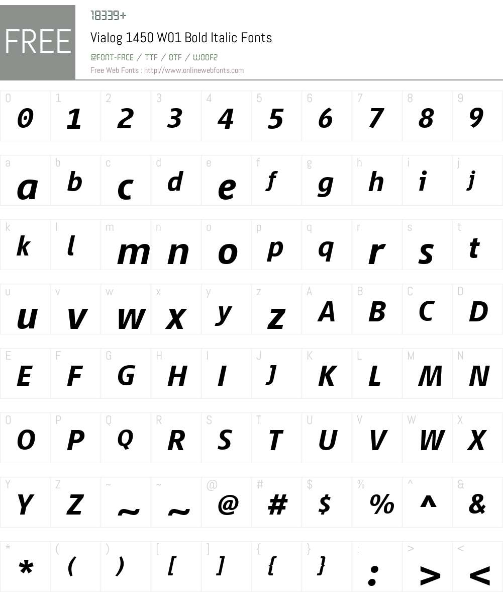 Vialog1450W01-BoldItalic Font Screenshots