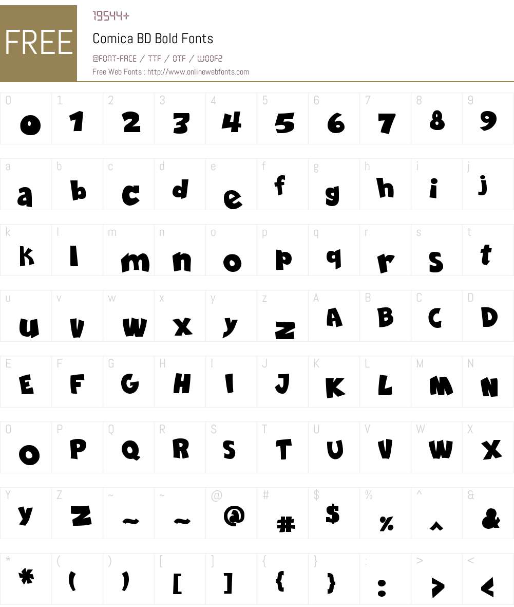 Comica BD Font Screenshots