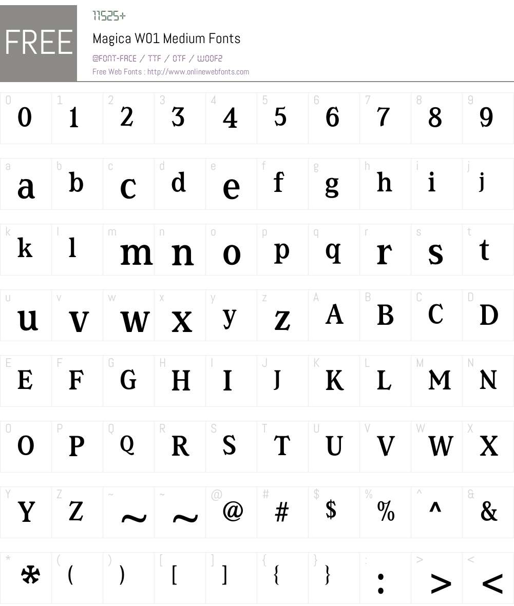 MagicaW01-Medium Font Screenshots