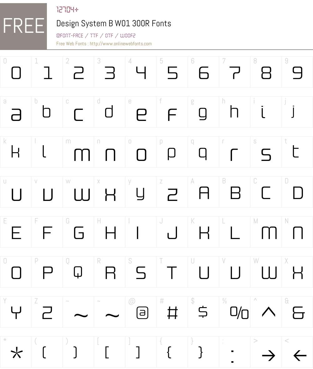 DesignSystemBW01-300R Font Screenshots