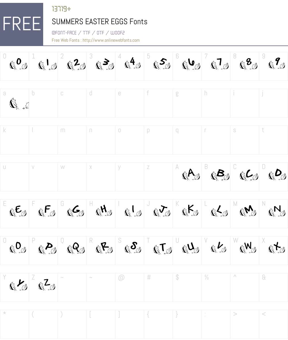 SUMMERS EASTER EGGS Font Screenshots