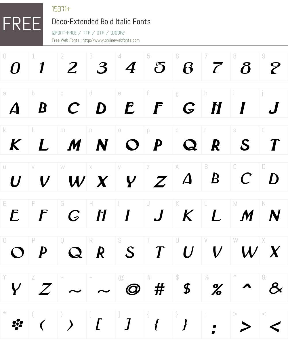 Deco-Extended Font Screenshots