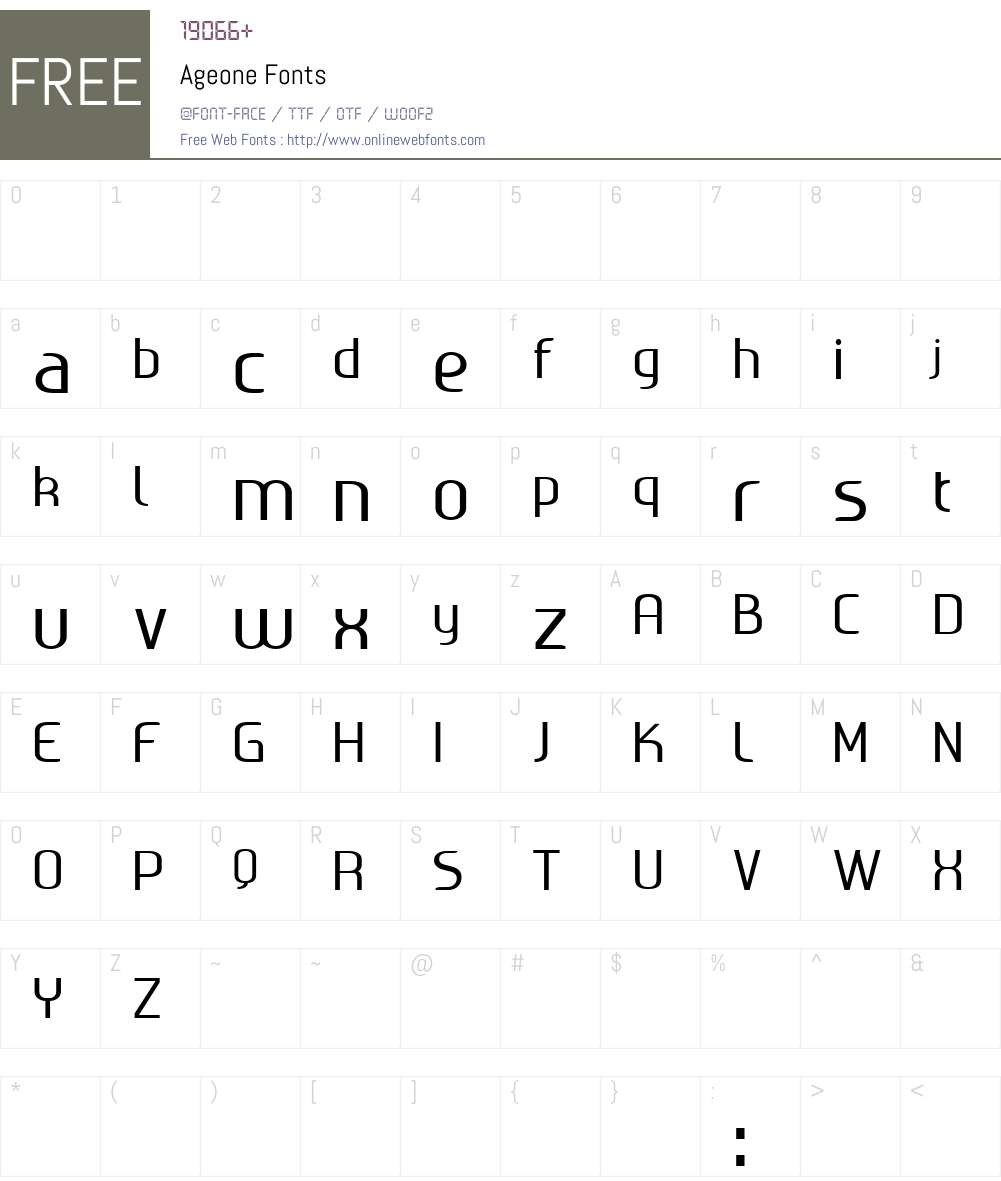 Ageone Font Screenshots