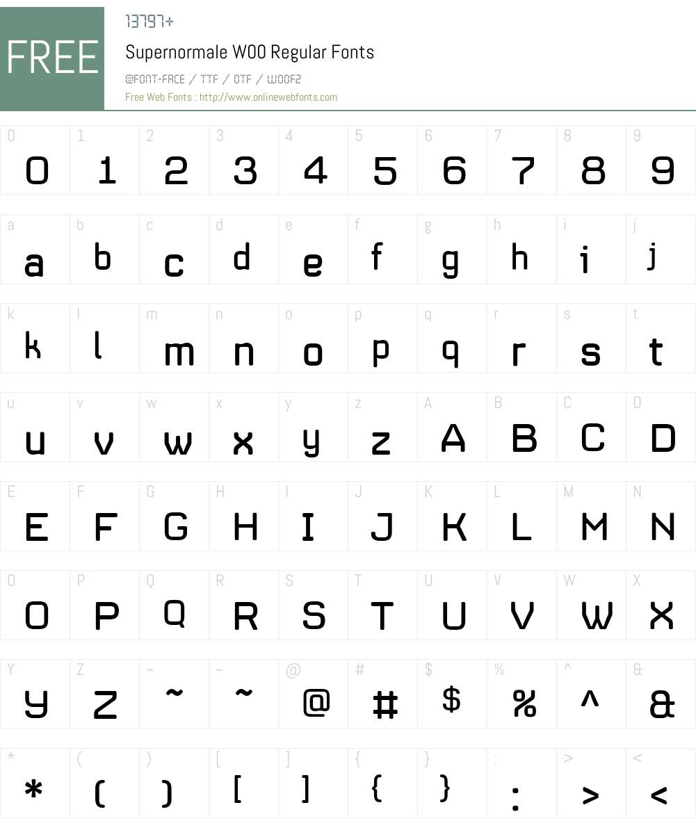 Supernormale Font Screenshots