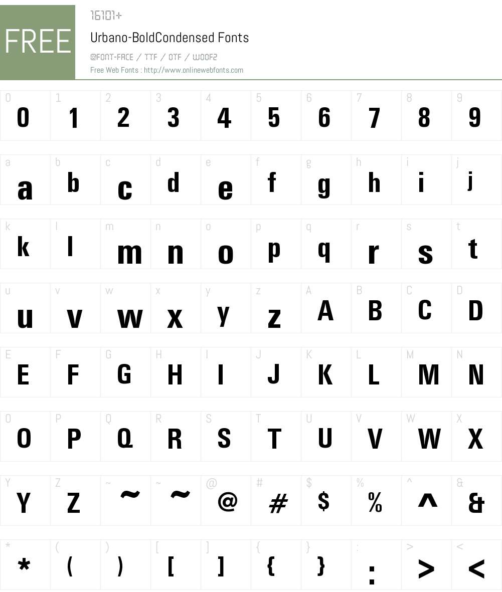 Urbano Cond Font Screenshots
